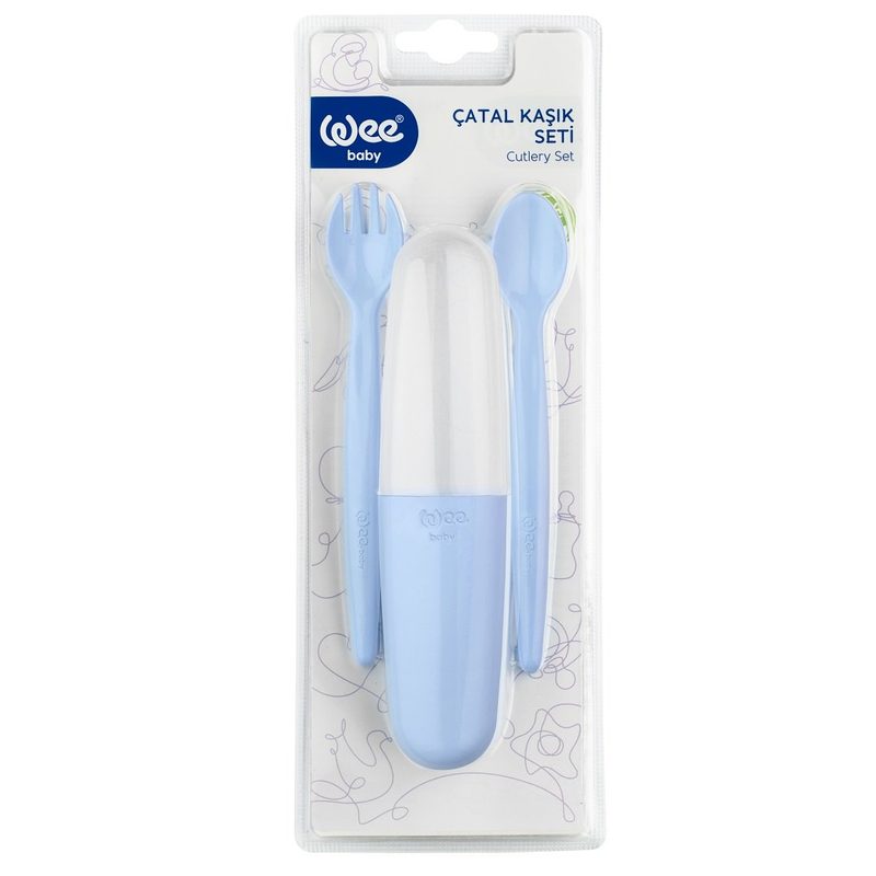 WeeBaby Set Furculita si Lingurita Bleu +6l 134