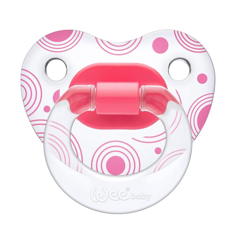 WeeBaby Suzeta Roz din Silicon Orto Transp cu Desen 836 0-6luni