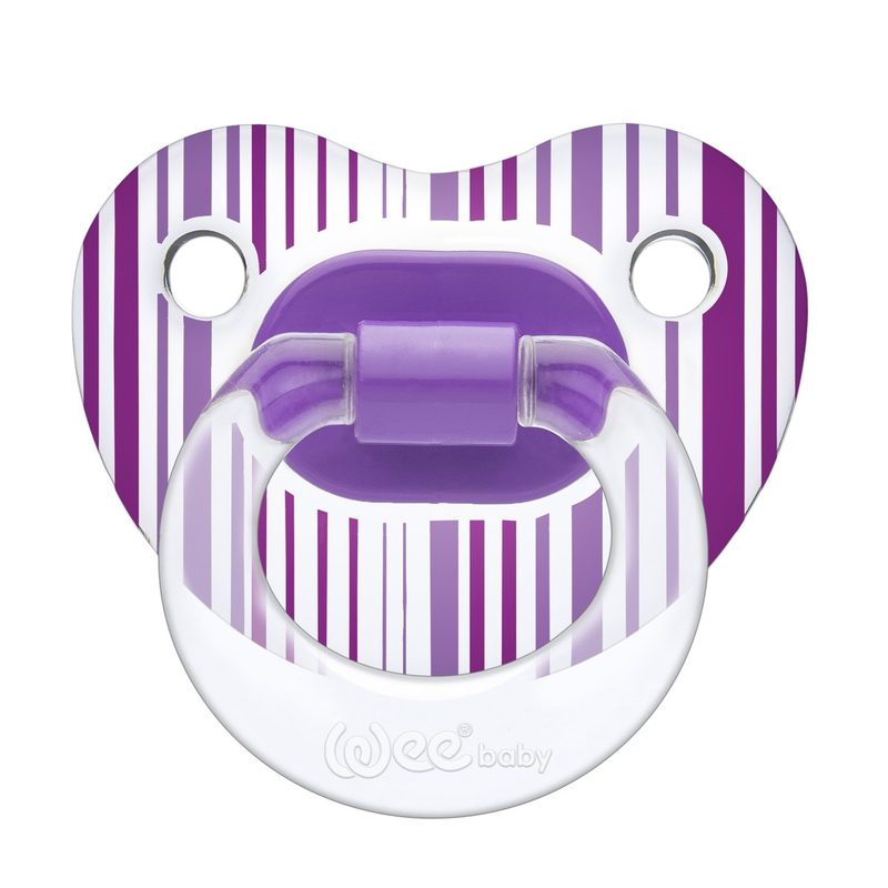 WeeBaby Suzeta Mov din Silicon Orto Transp cu Desen 838 18luni+