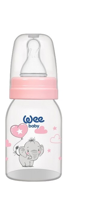 WeeBaby Biberon Roz 125ml PP Clasic cu Tetina Silicon pt Lapte 851