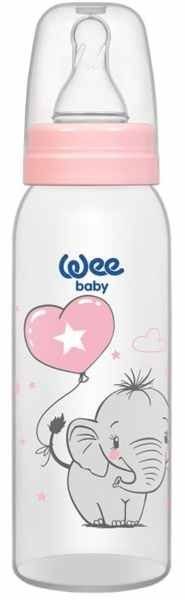 WeeBaby Biberon Alb 250ml PP Clasic cu Tetina Silicon pt Lapte 852