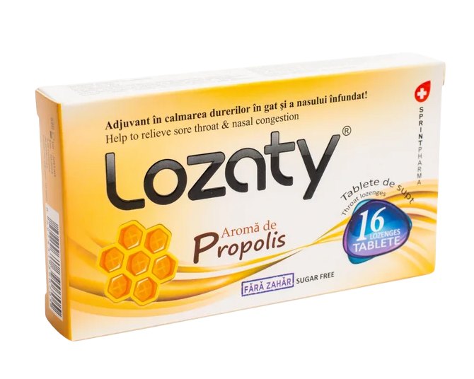 Lozaty Propolis fara Zahar x 16cpr supt Sprint Pharma