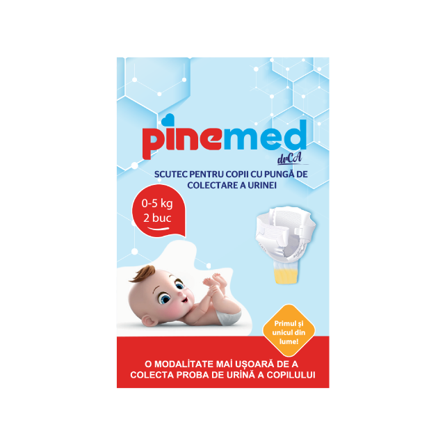 Pinemed Scutec pt Copii cu Punga de Colectare a Urinei 0-5kg x 2buc
