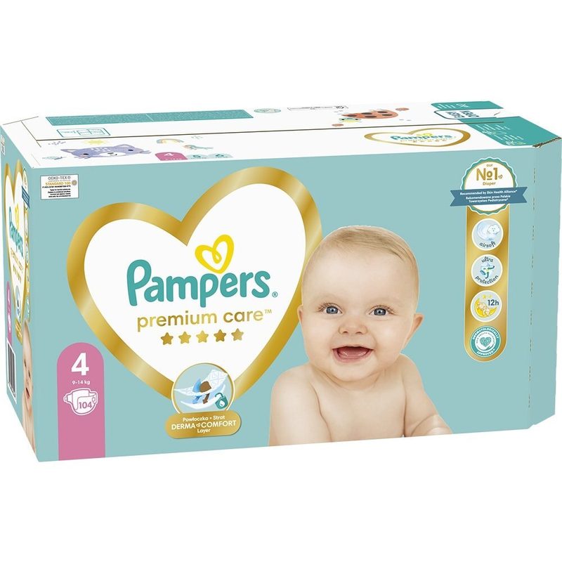 Pampers Premium Care 4 Mega Box Unisex 9-14kg x 104buc