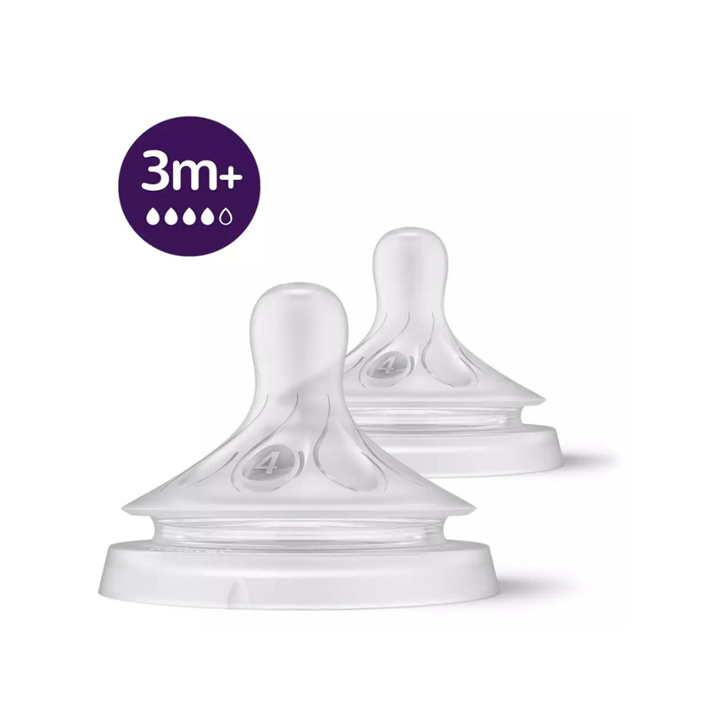 Avent Philips SCY964/02 Tetina Natural Response 4 Orificii +3luni x 2buc