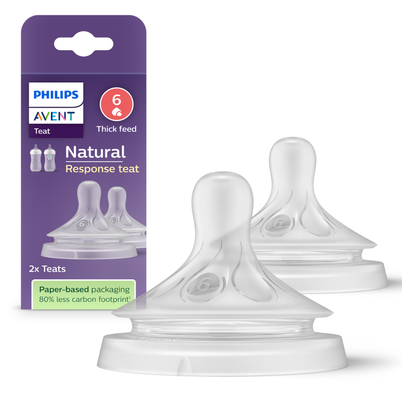 Avent Philips SCY966/02 Tetina Natural Response Debit Hrana Consistenta +6luni x 2buc