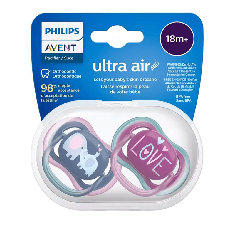 Avent Philips SCF349/22 Suzete Ultra Air Love/Elefantei Fete +18luni x 2buc