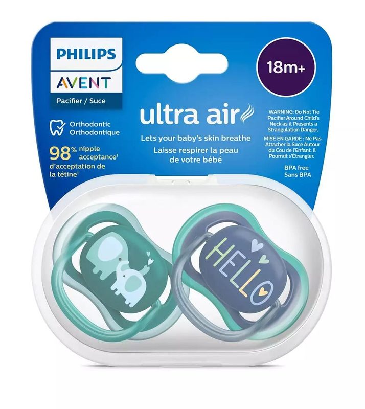 Avent Philips SCF349/18 Suzete Ultra Air Hello/Elefantei Baieti +18luni x 2buc