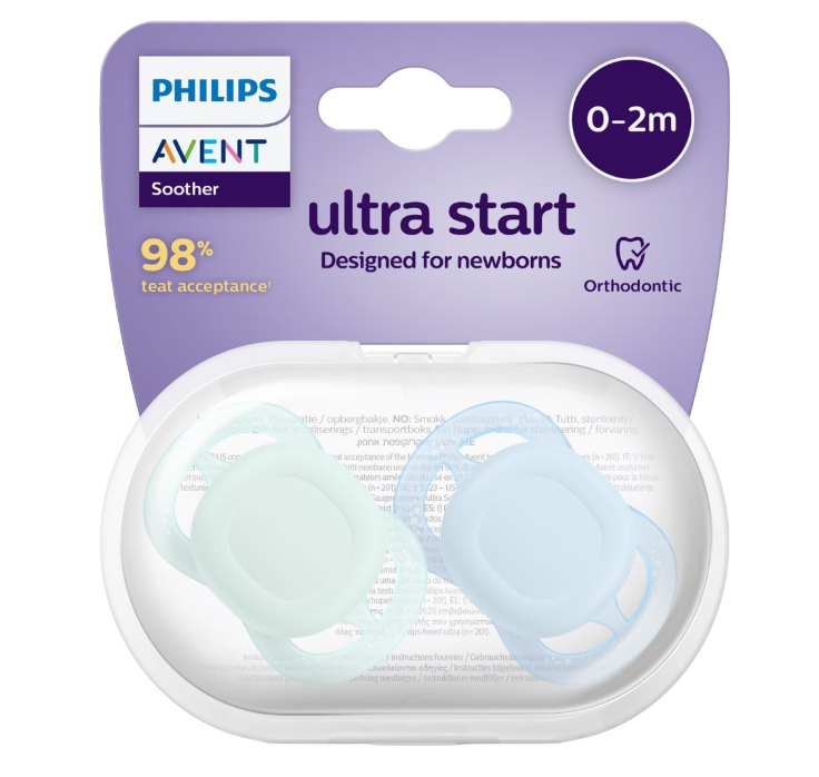 Avent Philips SCF075/02 Suzete Ultra Start Bleu/Verde 0-2luni x 2buc