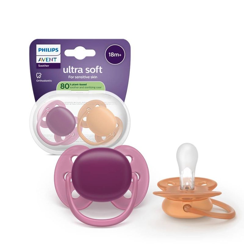 Avent Philips SCF093/03 Suzeta Ultra Soft Mov/Portocaliu +18luni x 2buc