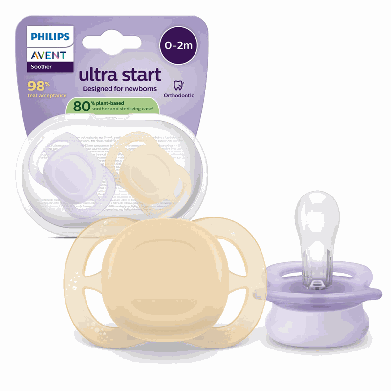 Avent Philips SCF075/11 Suzeta Ultra Start Mov/Portocaliu 0-2l x 2buc