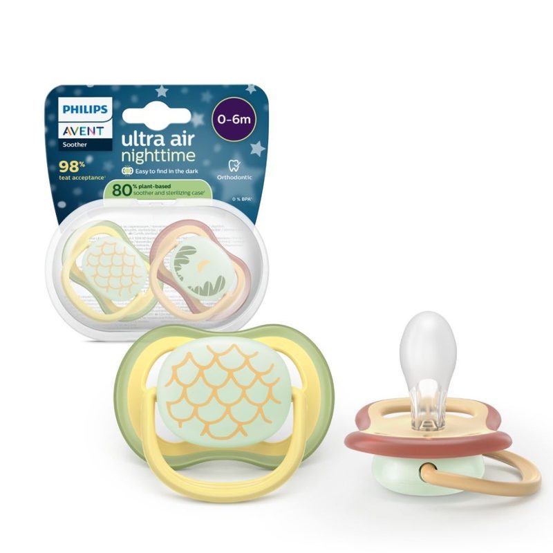 Avent Philips SCF376/27 Suzeta Ultra Air Fosforescent Moon 0-6l x 2buc