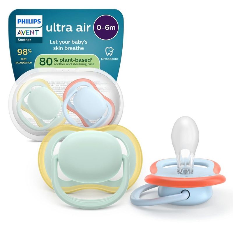 Avent Philips SCF087/01 Suzeta Ultra Air Albastru/Verde 0-6l x 2buc