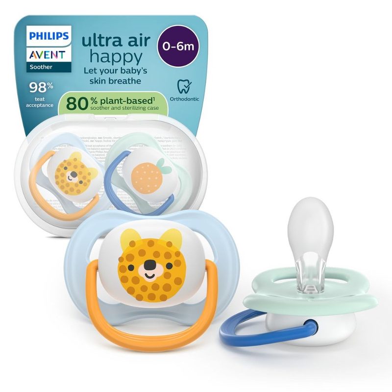 Avent Philips SCF080/23 Suzeta Ultra Air Urs/Portocala 0-6l x 2buc