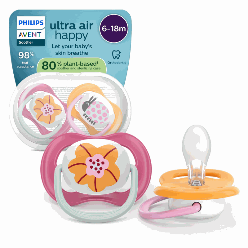 Avent Philips SCF080/27 Suzeta Ultra Air Floare 6-18l x 2buc
