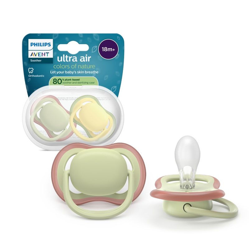 Avent Philips SCF349/50 Suzeta Ultra Air Verde/Galben +18l x 2buc