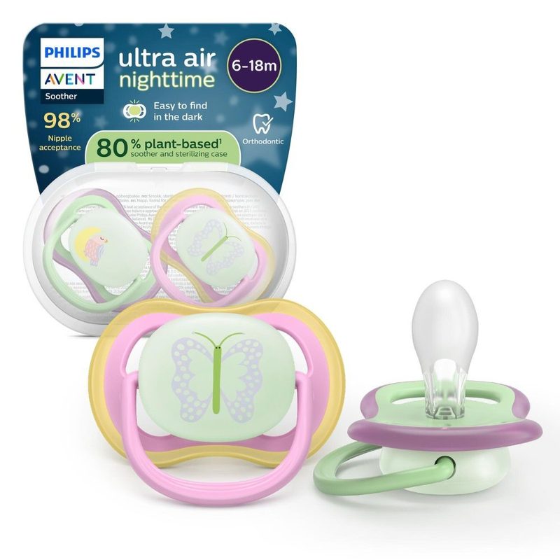 Avent Philips SCF376/29 Suzeta Ultra Air Fosforescent Pasare 6-18l x 2buc