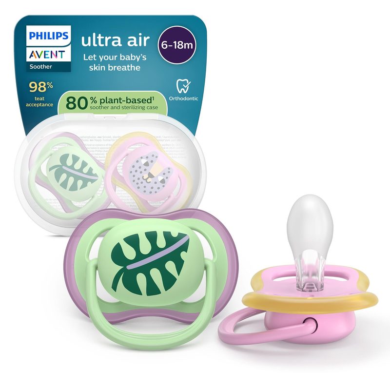 Avent Philips SCF087/13 Suzeta Ultra Air Pisica/Frunza 6-18l x 2buc