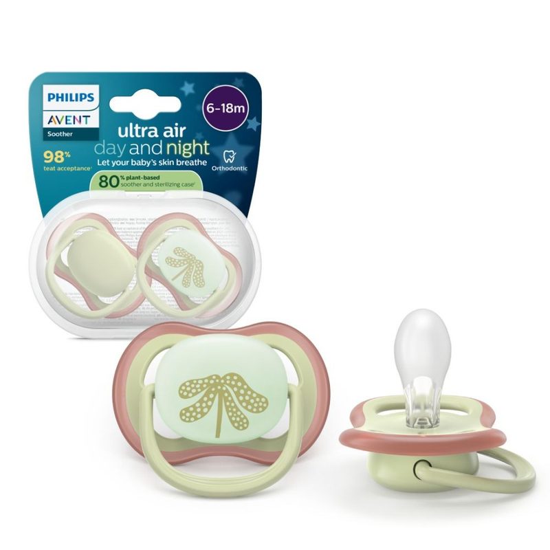 Avent Philips SCF087/18 Suzeta Ultra Air Fosforescenta Verde 6-18l x 2buc