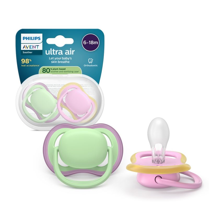 Avent Philips SCF087/12 Suzete Ultra Air Roz/Verde 6-18l x 2buc