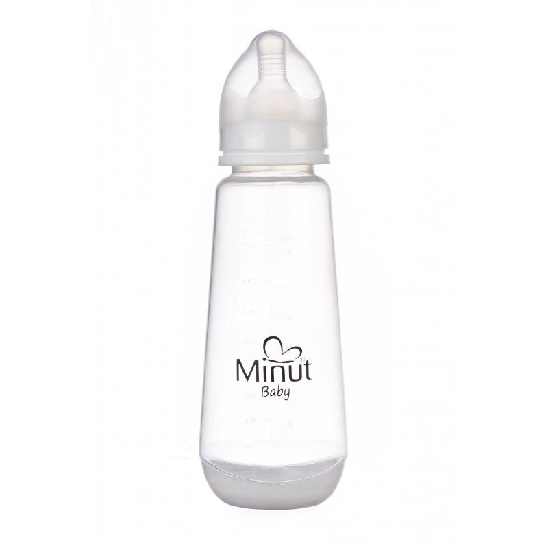 Biberon cu Tetina Silicon 3+ si Capac Lapte Minut Baby 250ml TR101-02