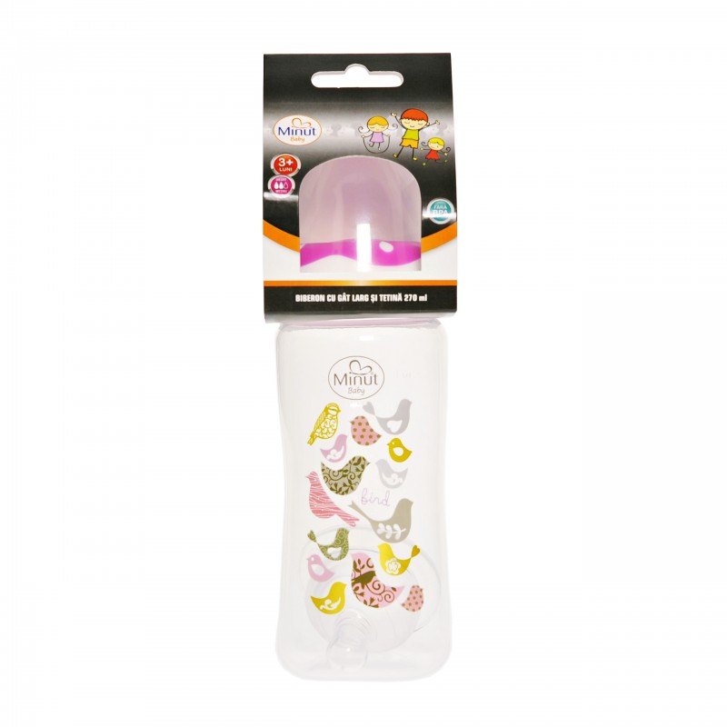 Biberon cu Tetina Silicon 250ml 3+ Minut Baby MIN2019003