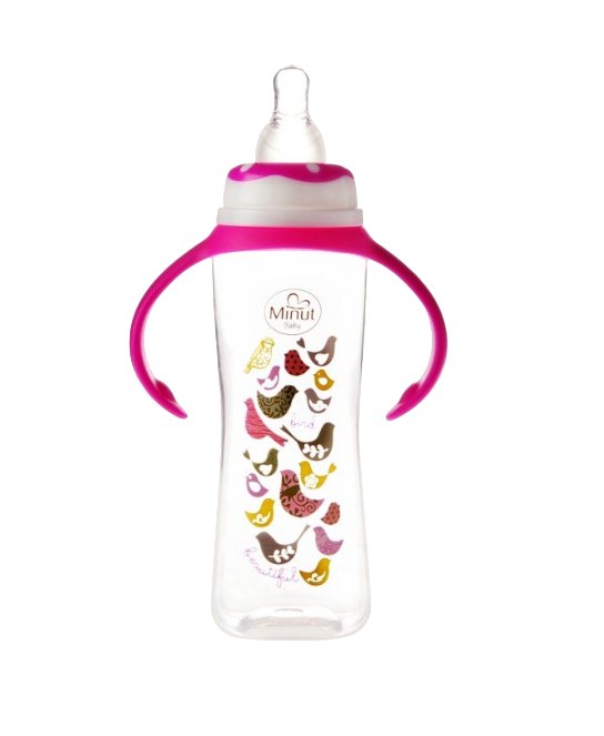 Biberon cu Manere si Tetina Silicon 250ml 6+ Minut Baby MIN2019004