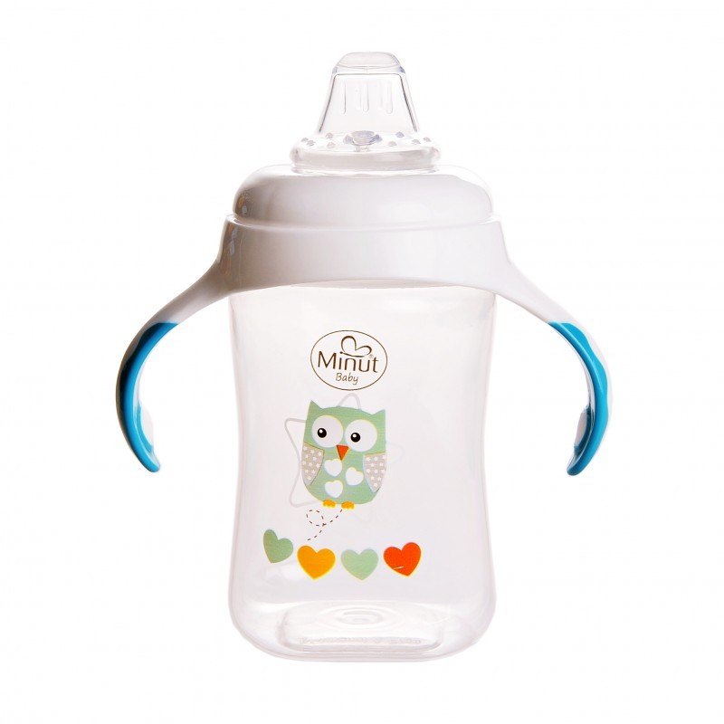 Cana cu Manere si Cioc de Silicon 6+ 300ml Minut Baby MIN2019026