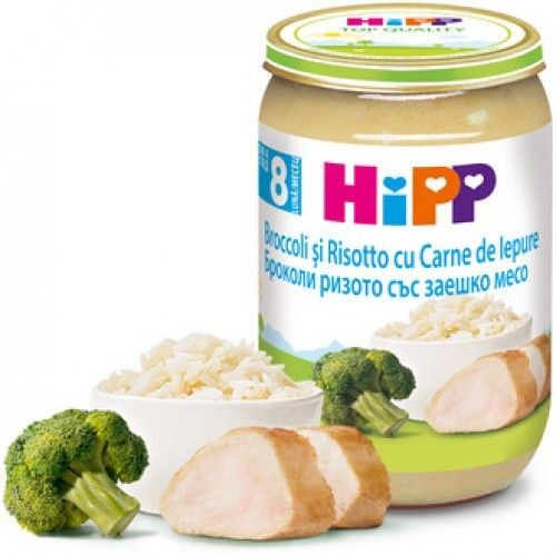 Hipp Risotto cu Broccoli si Iepure +8l 220g