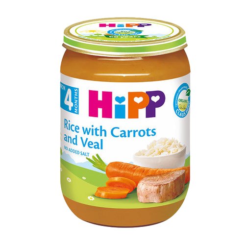 Hipp Piure Orez cu Morcov si Vitel 190g